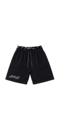 Camo Double Waist       Jorts -Black