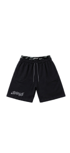 Camo Double Waist       Jorts -Black