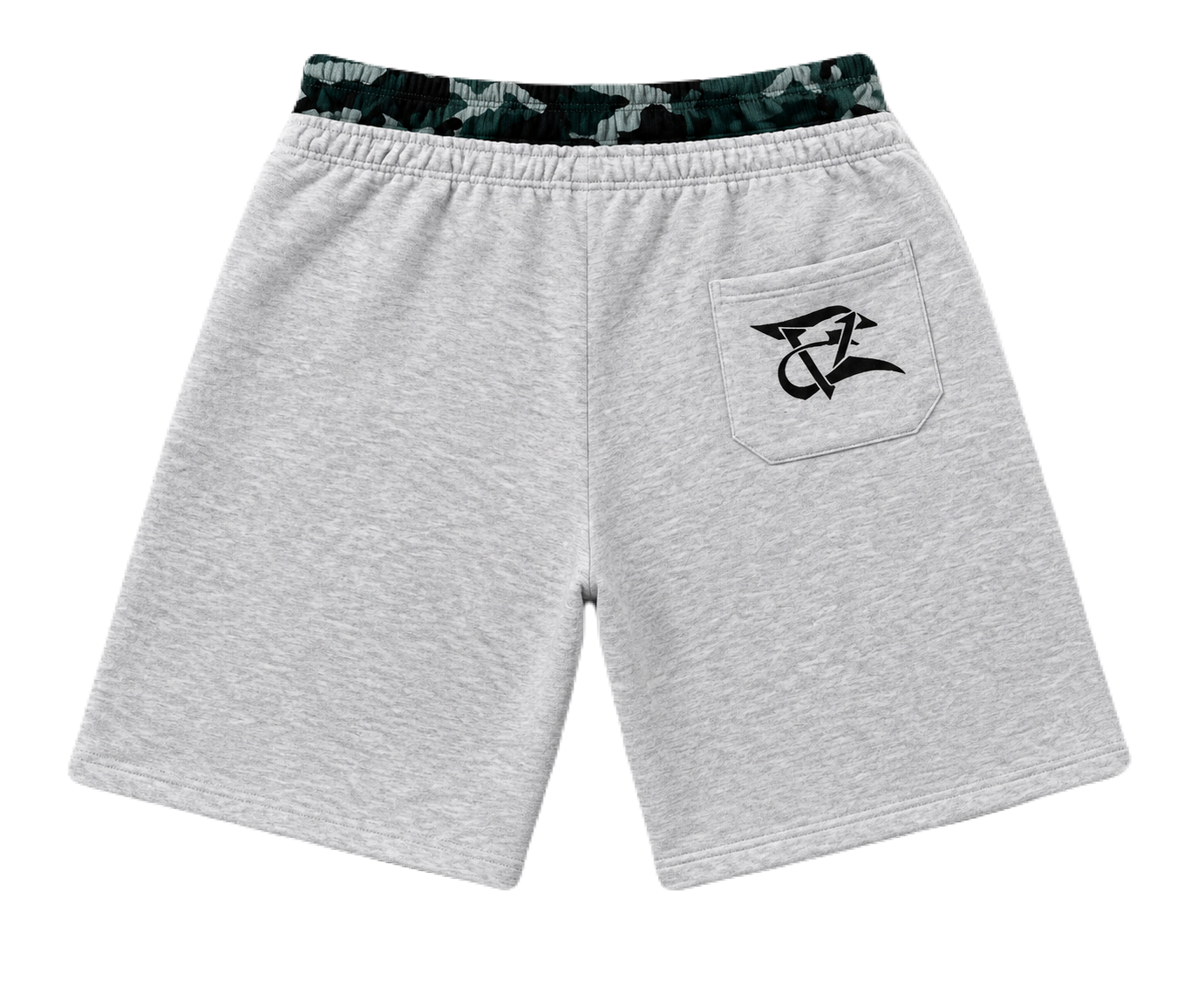 Camo Double Waist       Jorts -Gray
