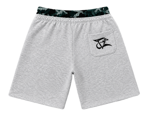 Camo Double Waist       Jorts -Gray