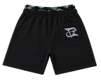 Camo Double Waist       Jorts -Black